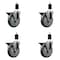 Service Caster 5'' Gray Poly Swivel 1-1/2'' Expanding Stem Caster Set with Brake, 4PK SCC-EX20S514-PPUB-PLB-112-4 - alternate 1